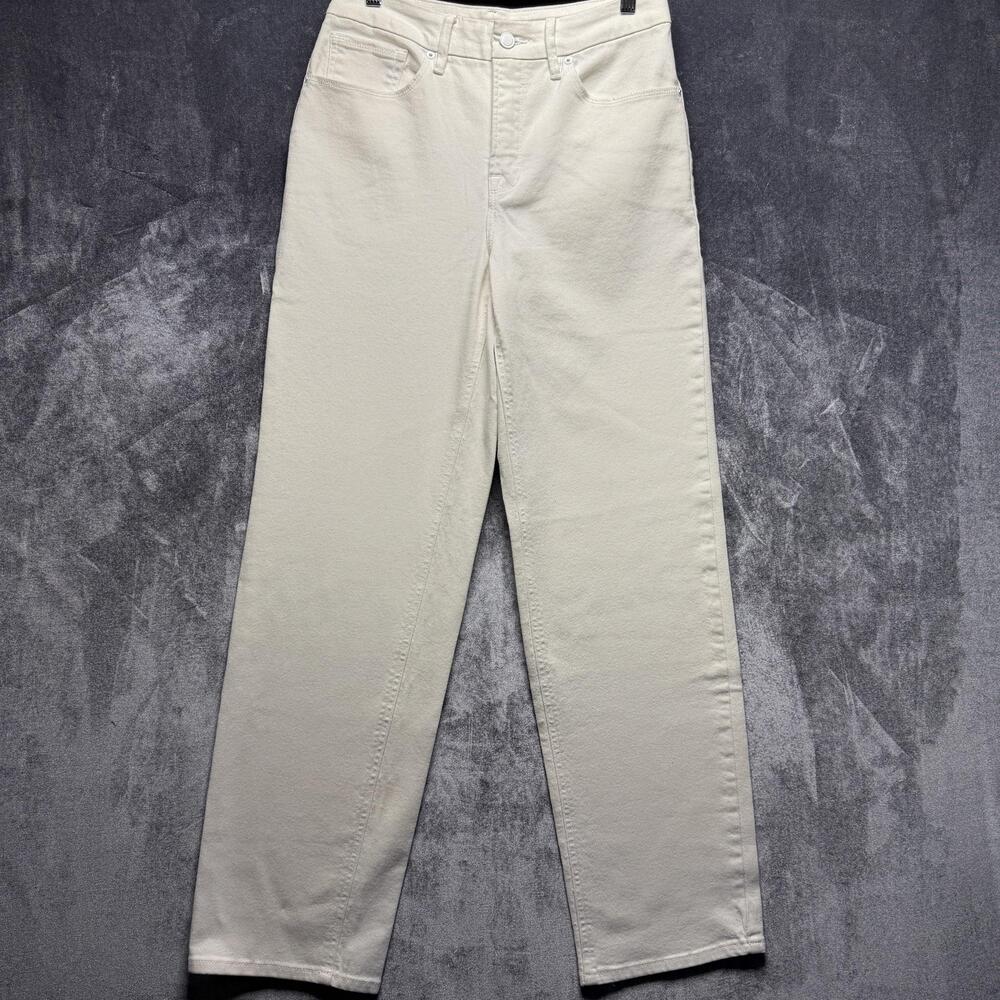 Good American Jeans Womens 4/27 White High Rise Straight Denim Stretch